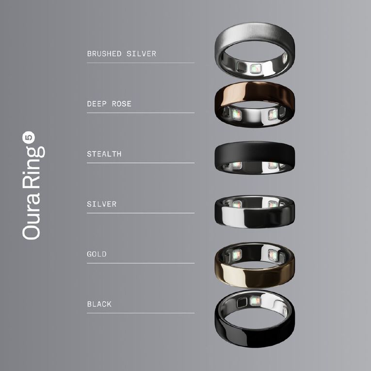 Oura Ring 5 Silver - Size 8, , hi-res