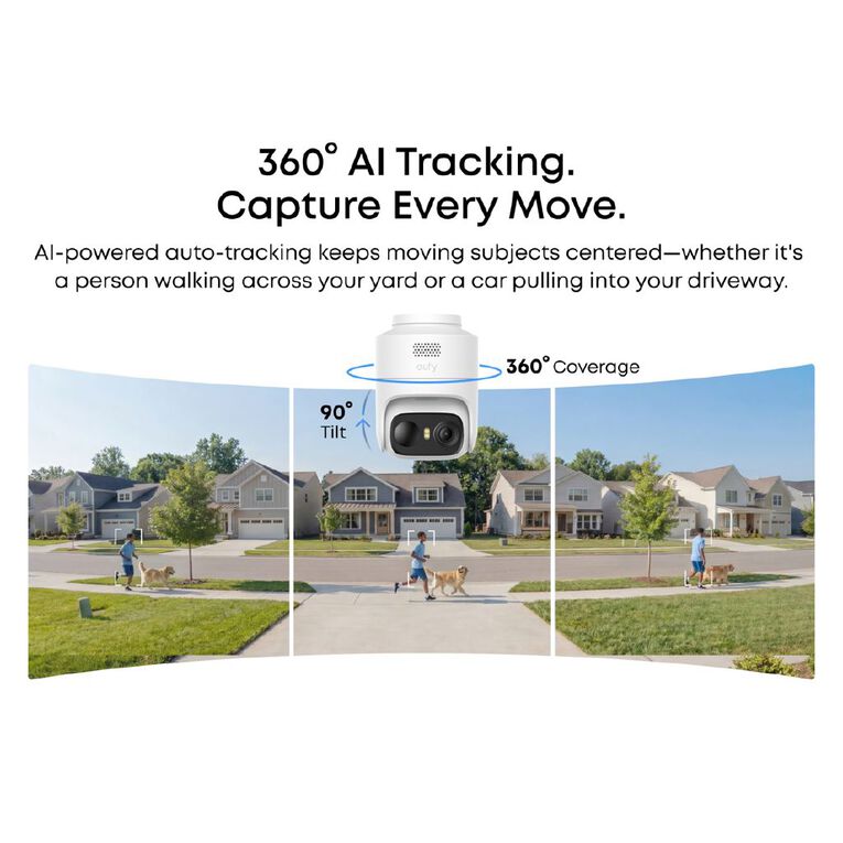 Eufy EufyCam C37 4 Pack 2K Pan & Tilt Security Camera With Solar Panel, , hi-res