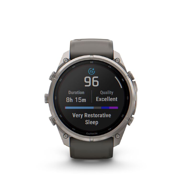 Garmin Fenix 9 Pro 51mm Solar - Titanium With Pebble Grey Silicone Band, , hi-res