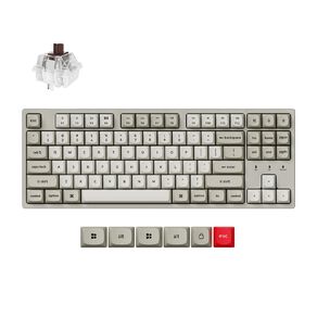 Keychron C1 Pro 8K QMK Wired Custom Mechanical Keyboard, RGB Backlight (Hot-Swappable) - Brown Super Switch