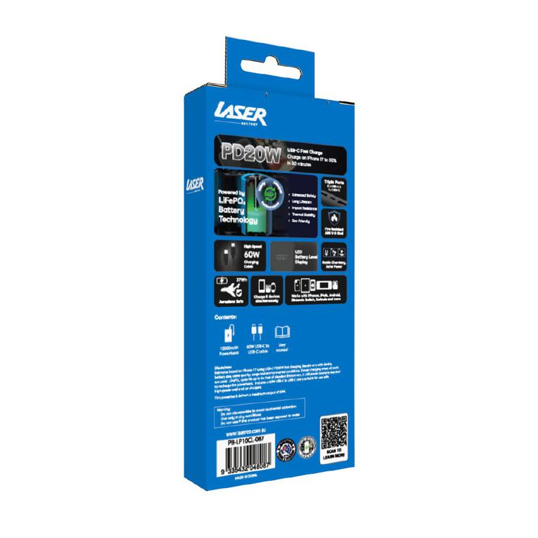 Laser 10K LiFePO4 CCC Power Bank - Clay, , hi-res