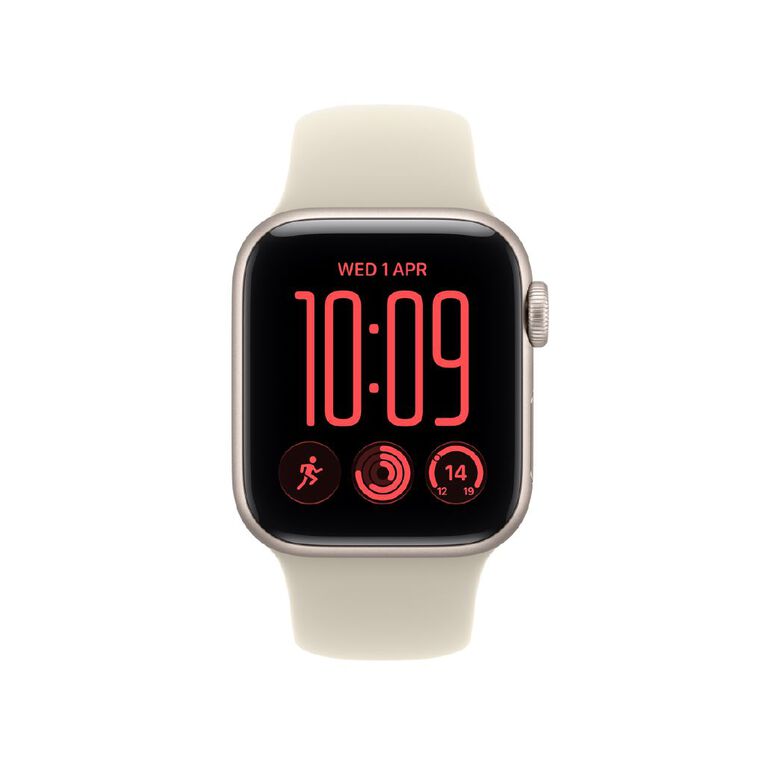 Apple Watch SE 3 GPS 40mm Starlight Aluminium Case with Sand Sport Band M/L, , hi-res