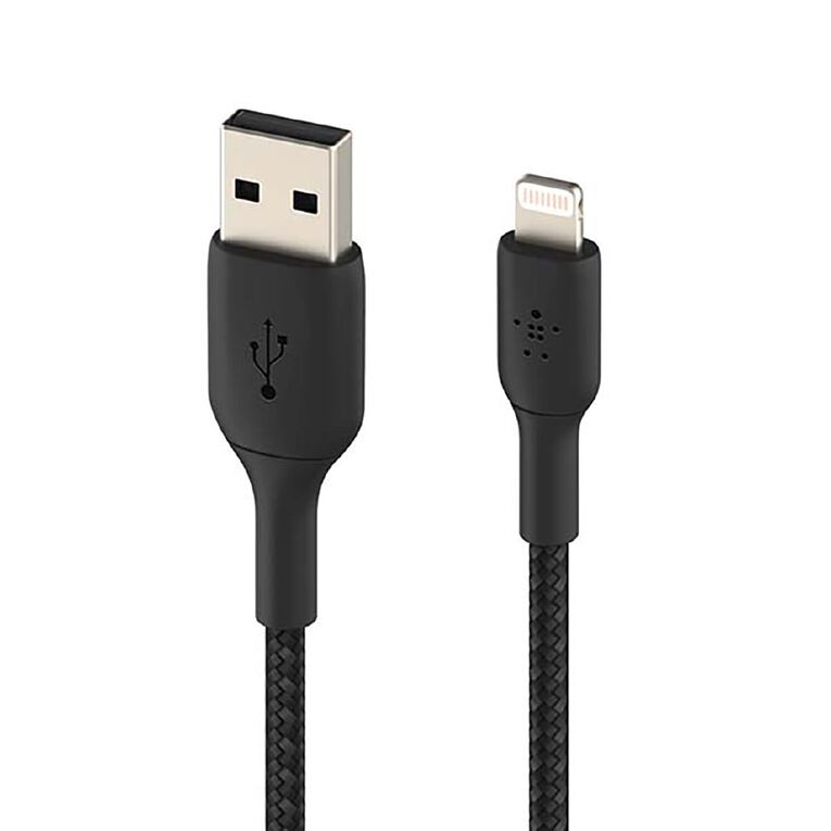 Belkin Braided Lightning Cable - 2m - Black, , hi-res