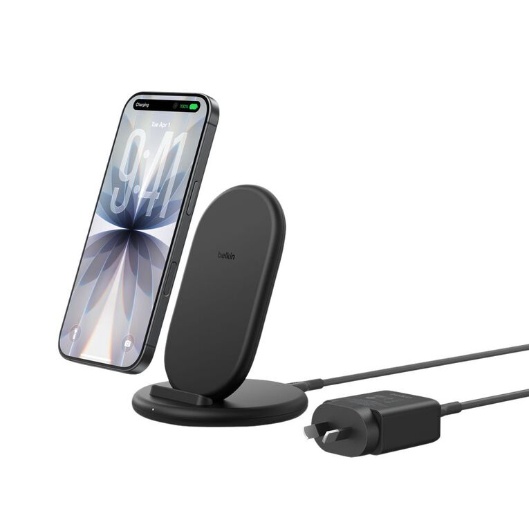 Belkin BoostCharge Wireless Charging Stand 15W (with Power Supply) - Black, , hi-res