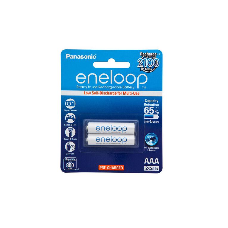 Panasonic Eneloop AAA Size Rechargeable Batteries 2 Pack, , hi-res