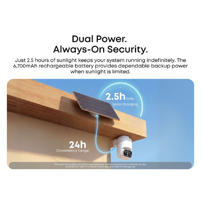 Eufy EufyCam C37 4 Pack 2K Pan & Tilt Security Camera With Solar Panel, , hi-res