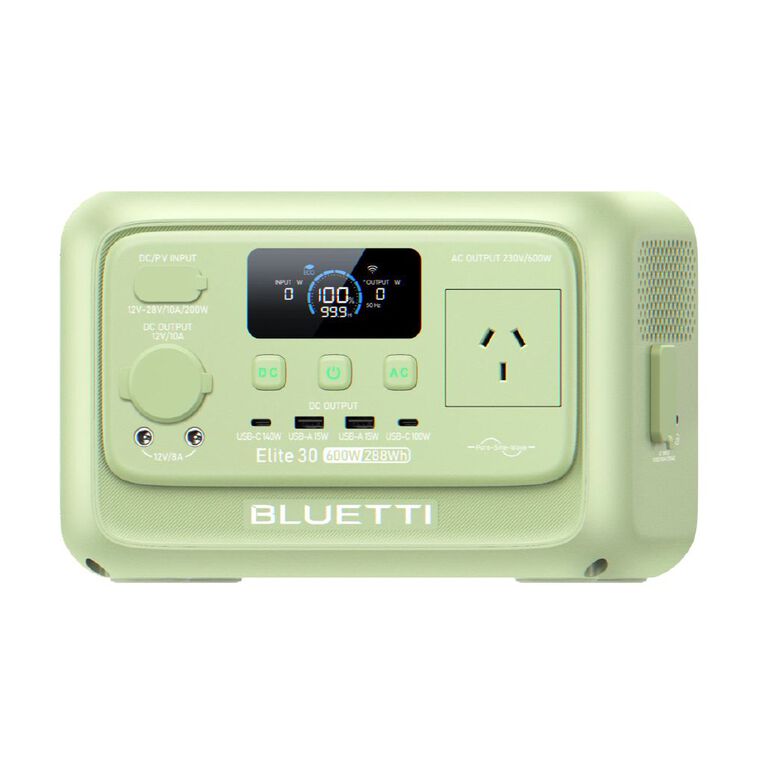 Bluetti Elite 30 V2 Portable Power Station | 600W 288Wh - Meadow Green, , hi-res