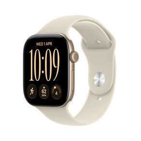 Apple Watch Series 12 GPS 46mm Light Gold Aluminium Case with Sand Sport Band M/L