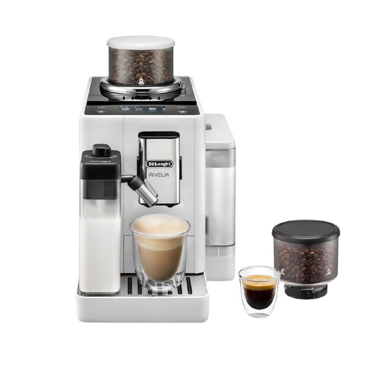 Delonghi Rivelia Fully Automatic Coffee Machine White Noel Leeming