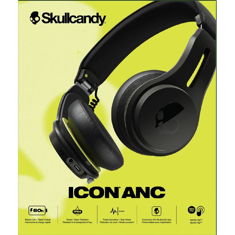 Skullcandy Icon ANC Wireless Sport Noise Cancelling Headphones - Black, , hi-res