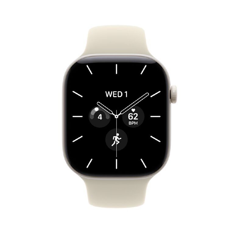 Apple Watch Series 12 Cellular 46mm Pearl White Ceramic Case with Sand Sport Band S/M, , hi-res
