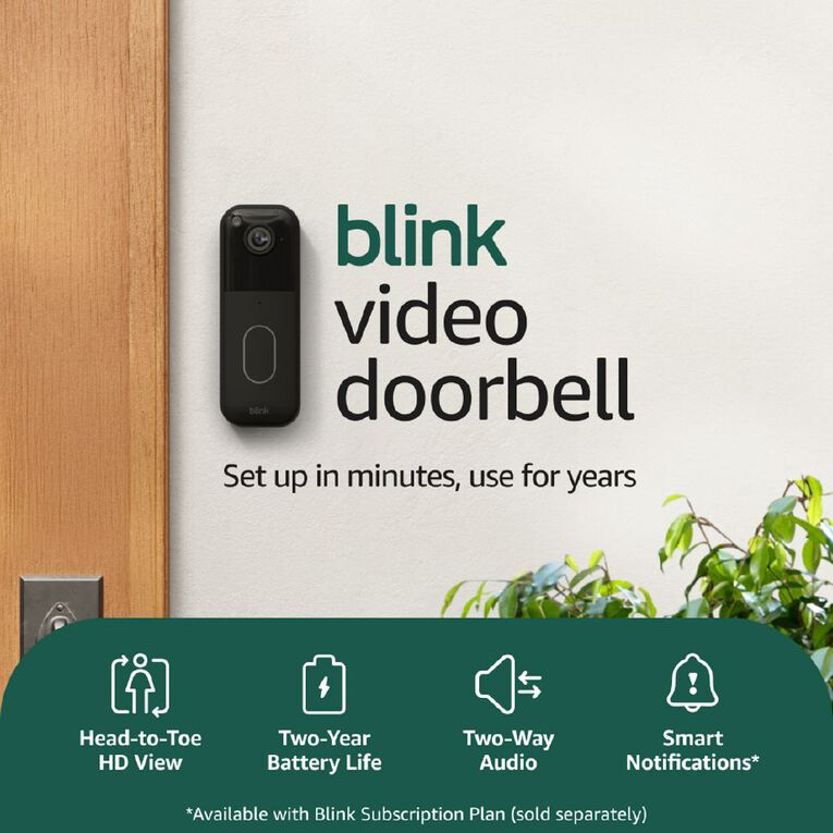 Blink Video Doorbell Add On - Black, , hi-res