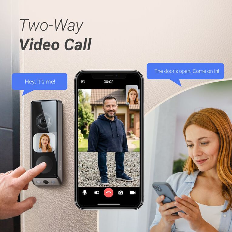 EZVIZ EP8 Ultra Dual Camera Video Doorbell With Chime, , hi-res
