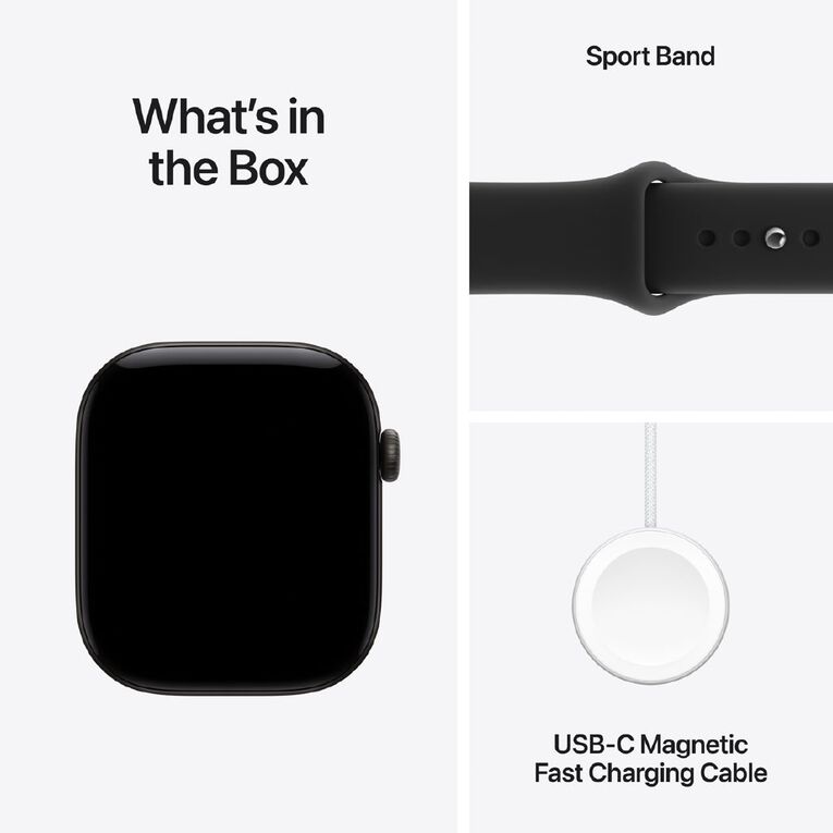 Apple Watch Series 12 Cellular 46mm Black Aluminium Case with Black Sport Band M/L, , hi-res