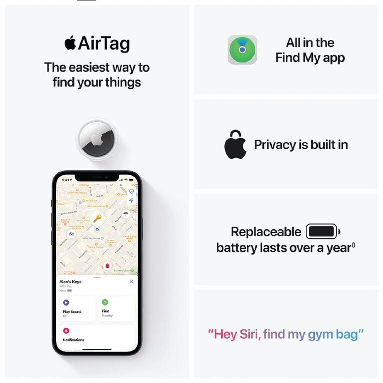 Apple AirTag 4 Pack, , hi-res