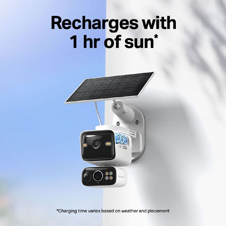 TP-Link Tapo C645D Solar-Powered Dual Lens Pan/Tilt Security Camera Kit, , hi-res