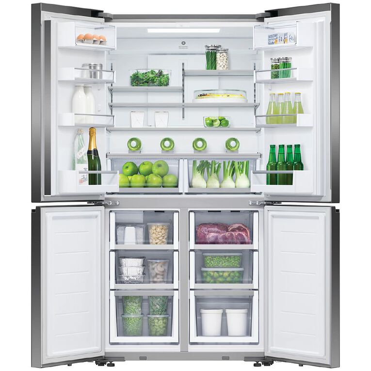 Fisher & Paykel 538L Series 7 Quad Door Refrigerator Ice & Water - Matte Black Glass, , hi-res