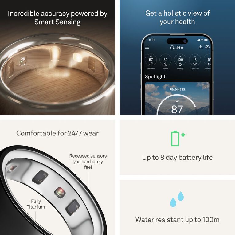 Oura Ring 4 Black - Size 15, , hi-res