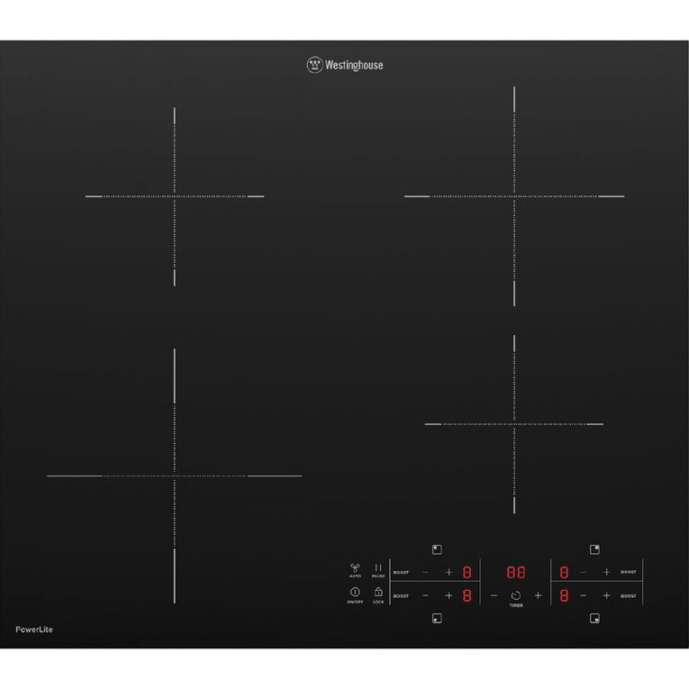 Westinghouse 60cm 4 Zone Induction Cooktop - Black Glass, , hi-res