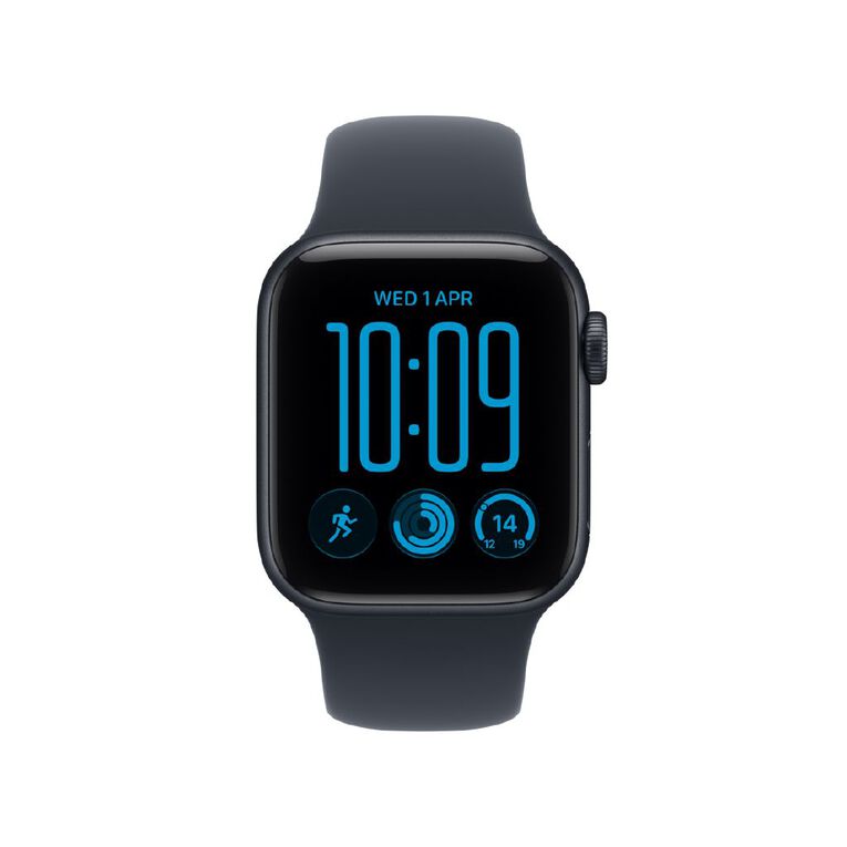 Apple Watch SE 3 GPS 40mm Midnight Aluminium Case with Navy Blue Sport Band S/M, , hi-res