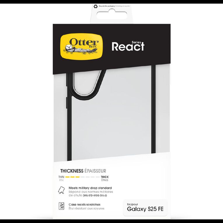 OtterBox React Case for Samsung Galaxy S25 FE - Black Crystal, , hi-res