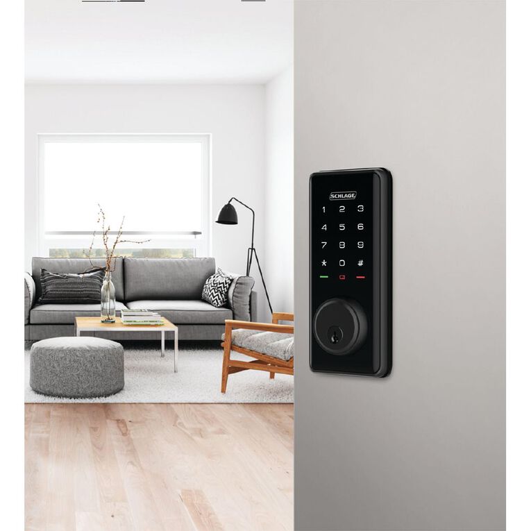 Schlage Ease Smart Deadbolt in Black With C5 Cylinder, , hi-res