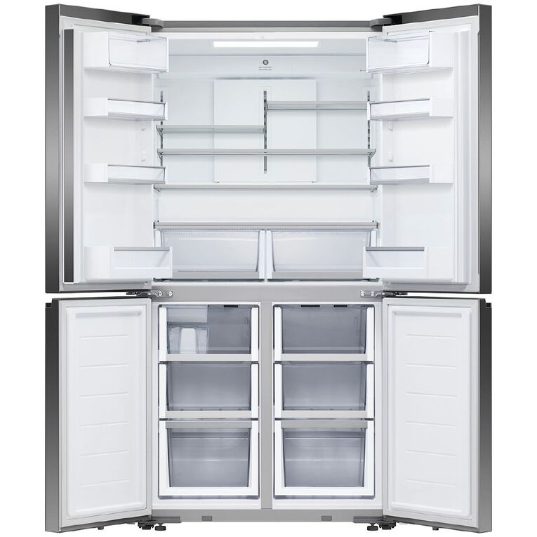 Fisher & Paykel 538L Series 7 Quad Door Refrigerator Ice & Water - Matte Black Glass, , hi-res