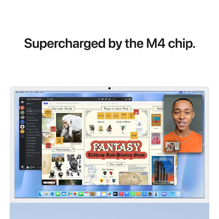 Apple iMac (M4) 24-inch 4.5K Retina 16GB/256GB SSD 8 Core CPU and GPU  - Blue, , hi-res
