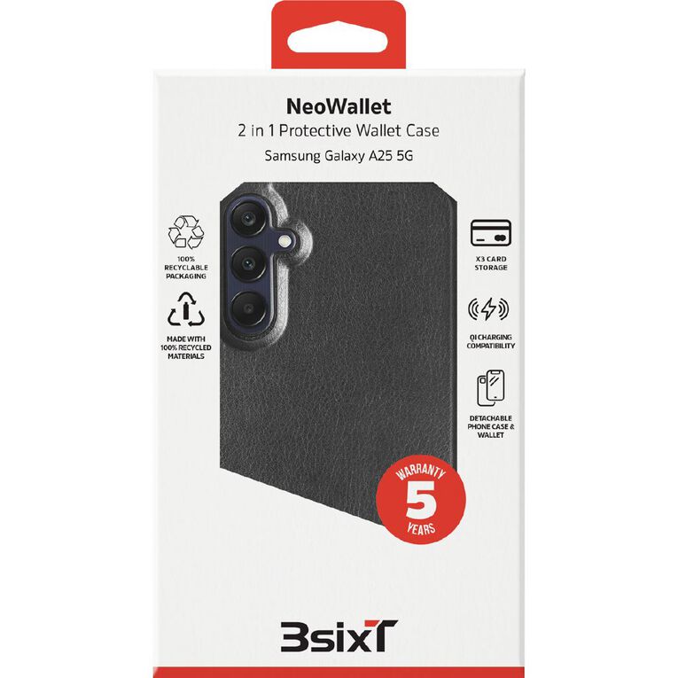 3SIXT NeoWallet Samsung Galaxy A25 5G Case -  Black, , hi-res