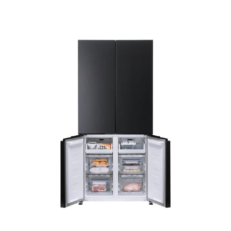 Panasonic 445L Flush Fit Quad Door Fridge Freezer - Black, , hi-res