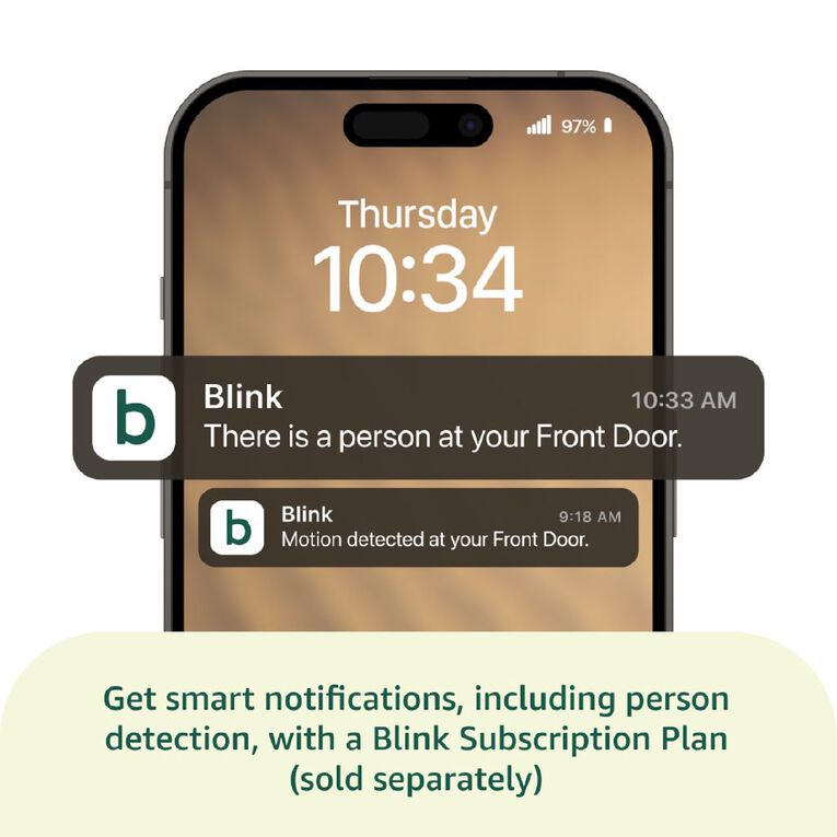 Blink Mini 2K+ Security Camera - Black - 2 Pack, , hi-res
