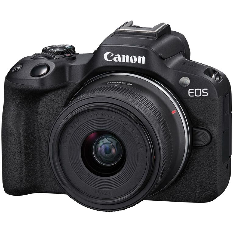 Canon EOS R50 Mirrorless Camera with RFS 18-45mm Lens Kit, , hi-res