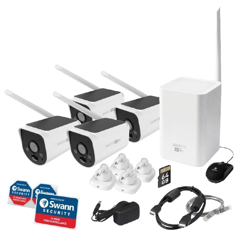 Swann MaxRanger4K Solar Security System - 4 Pack, , hi-res