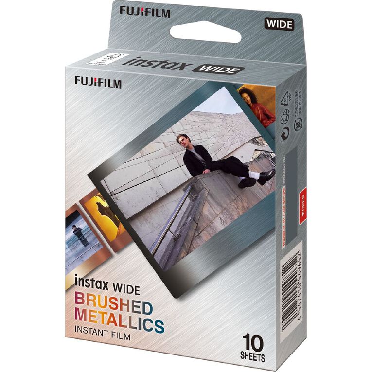 Fujifilm Instax 10Pk Wide Film Brushed Metal, , hi-res