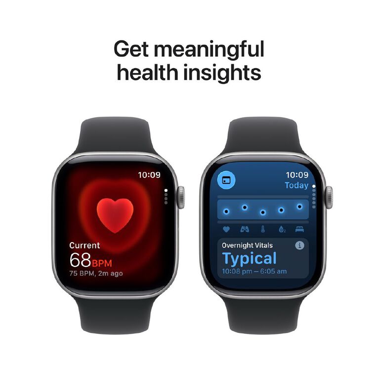 Apple Watch Series 11 GPS 46mm Space Grey Aluminium Case with Black Sport Band S/M, , hi-res