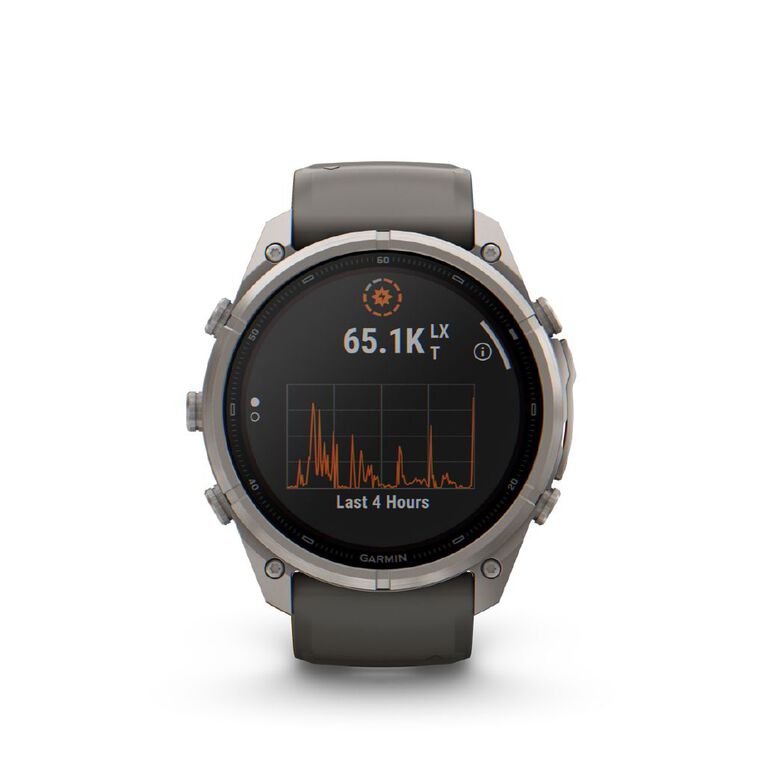 Garmin Fenix 9 Pro 51mm Solar - Titanium With Pebble Grey Silicone Band, , hi-res
