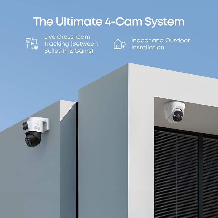 Eufy NVR Security System S4 Max - 2 x PTZ Cameras & 2 x Turret Cameras, , hi-res
