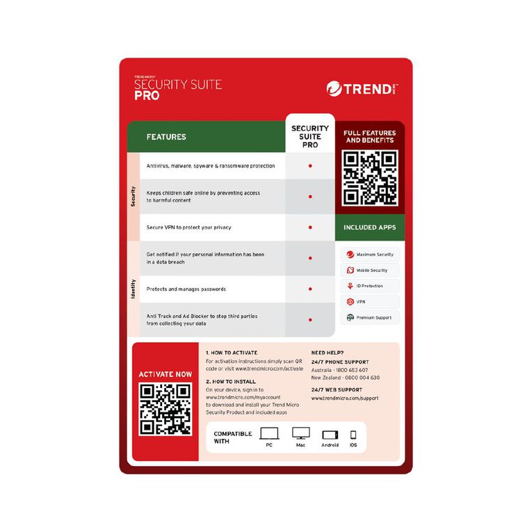 Trend Micro Device Security Pro 1 Device 1 Year Subscription Digital, , hi-res