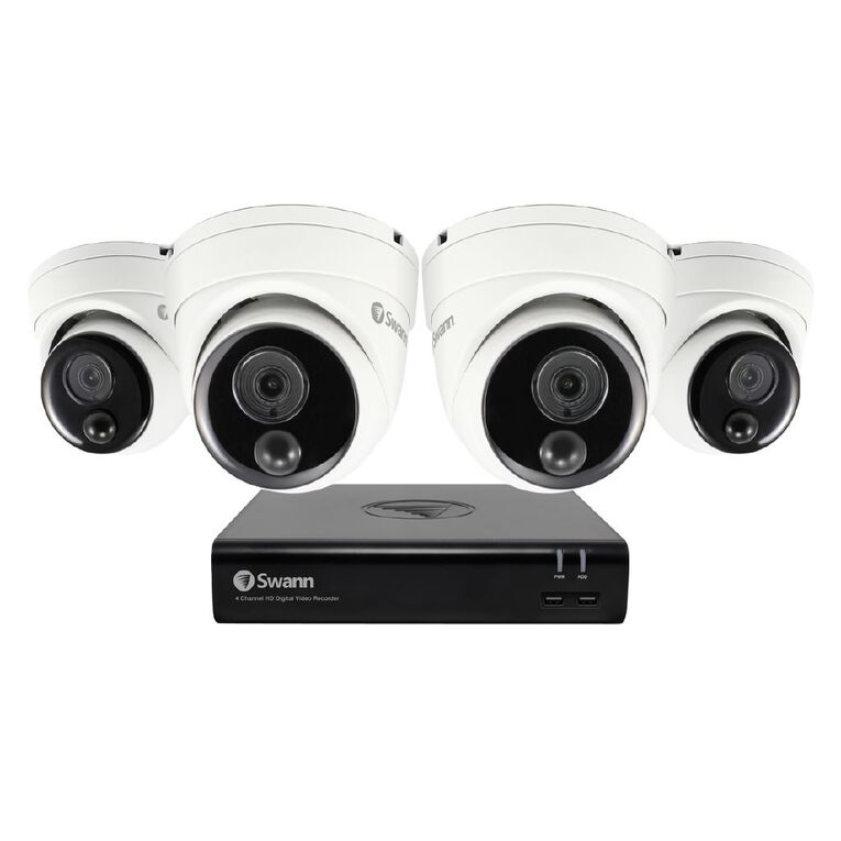 Swann DVR44580G 1TB Security System with 4 x PRO1080MSD Dome Cameras Noel Leeming
