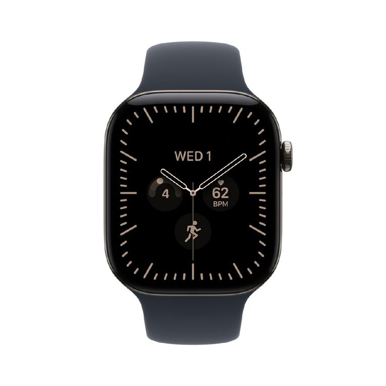 Apple Watch Series 12 Cellular 46mm Natural Titanium Case with Navy Blue Sport Band M/L, , hi-res