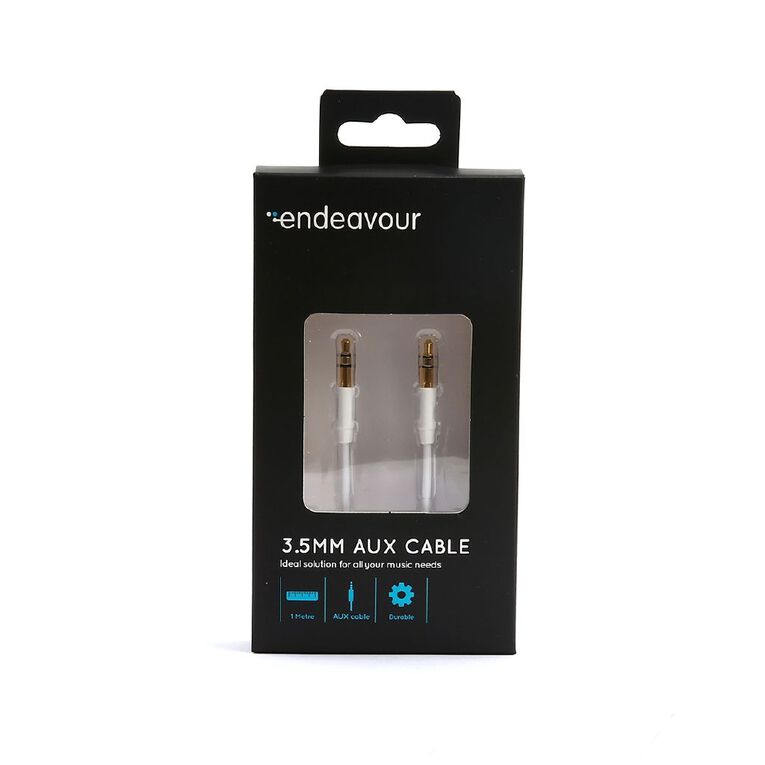 Endeavour 3.5mm AUX Cable White - 1m, , hi-res