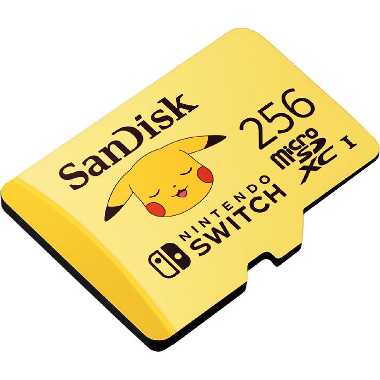 Sandisk Nintendo & Pokemon Co-branded Pikachu 256GB MicroSDXC Card, , hi-res