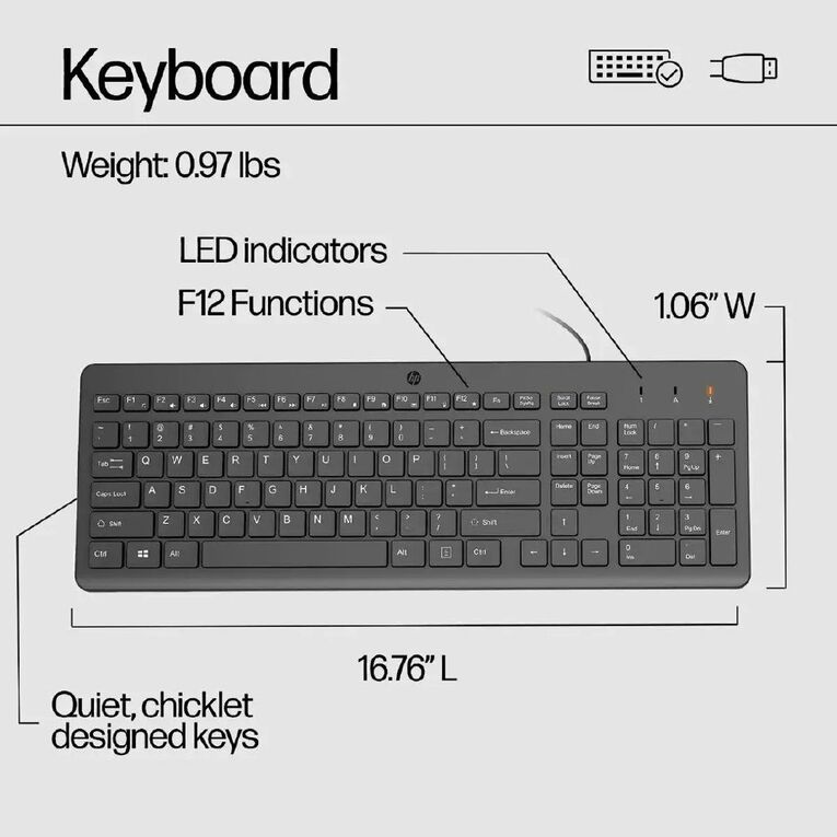 HP 230 Wireless Mouse and Keyboard Combo, , hi-res