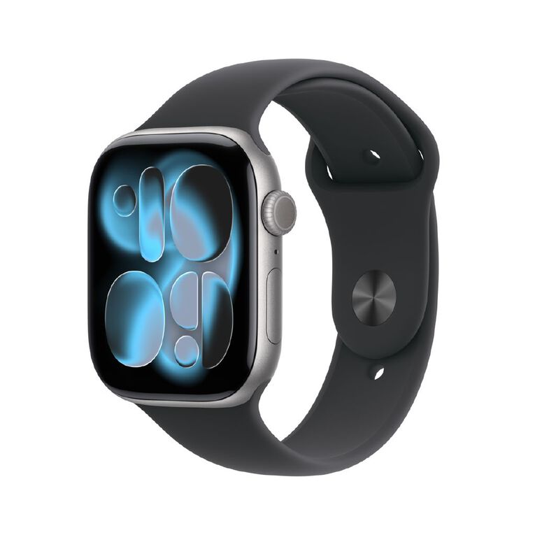 Apple Watch Series 11 GPS 46mm Space Grey Aluminium Case with Black Sport Band S/M, , hi-res