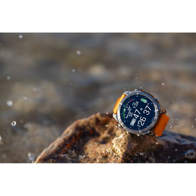Garmin Fenix 8 47mm Sapphire AMOLED - Titanium with Spark Orange Graphite Band, , hi-res
