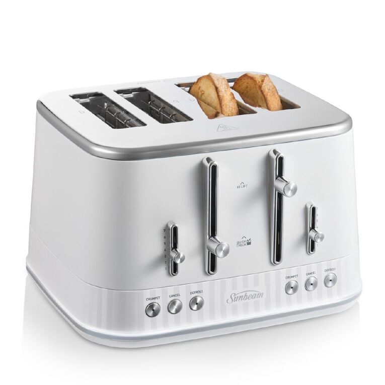 Sunbeam French Riviera Toaster 4 Slice White, , hi-res