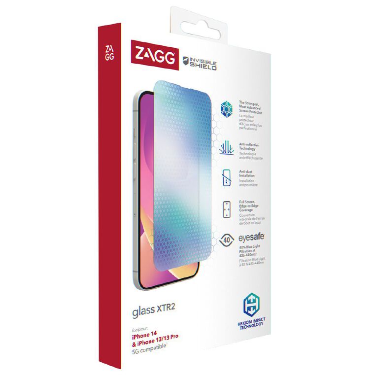 Zagg InvisibleShield Glass Screen Protector XTR Apple iPhone 16E, 14, 13, 13 Pro, , hi-res