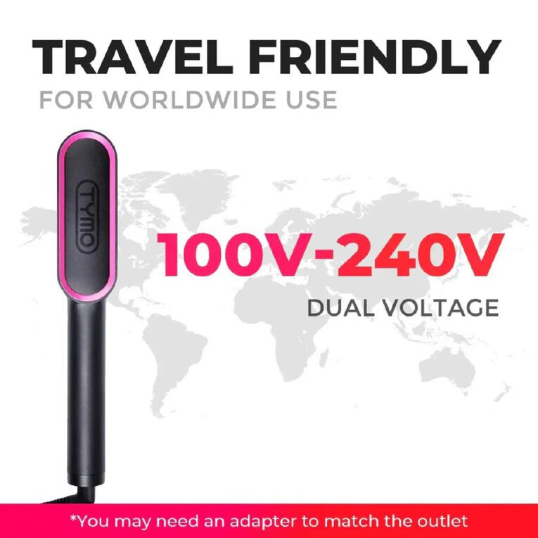 TYMO Ring Anti-Frizz Straightening Brush Black, , hi-res
