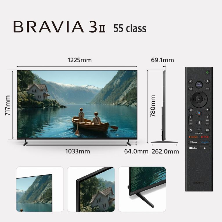 Sony 55 Inch BRAVIA 3 II 4K LED Google TV, , hi-res