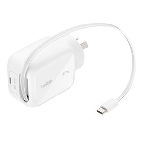 Belkin UltraCharge Retractable GaN Wall Charger 45W